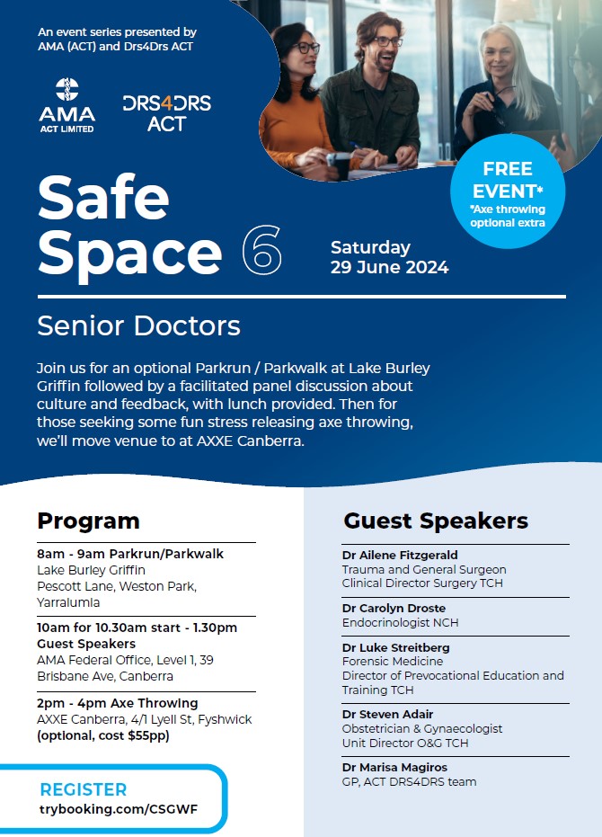 Safe Space 6 for Senior Doctors flyer