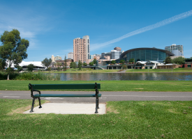 Empty park in the city of Adelaide