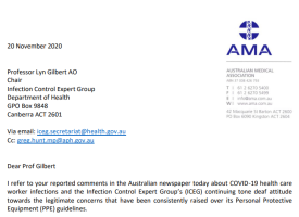 AMA letter to Professor Gilbert, Chair of the Infection Control Expert Group