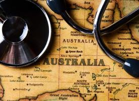 stethoscope on map of Australia