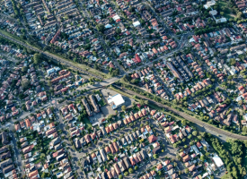 Sydney aerial shot of suburbs 
