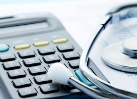 calculator fees and stethoscope