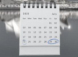 Calendar date showing July 29