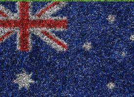 Australian flag on turf