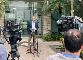 AMA President Dr Omar Khorshid addressing media in Brisbane