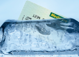 Medicare card in ice