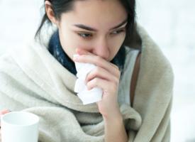 Image of young woman with flu