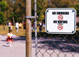 Image of no smoking and no vaping sign at playground