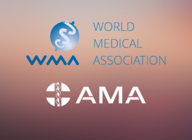 World Medical Association logo together with the AMA logo