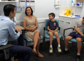 AMA Queensland President Dr Nick Yim with patients