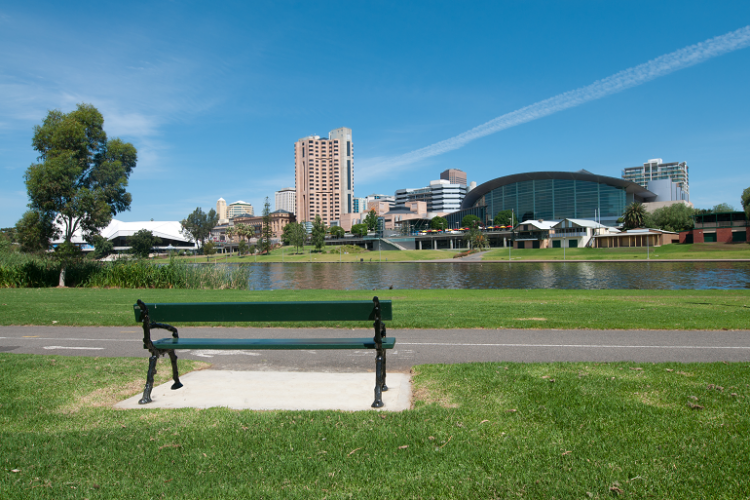 Empty park in the city of Adelaide