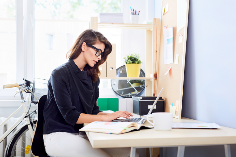 Woman working from home