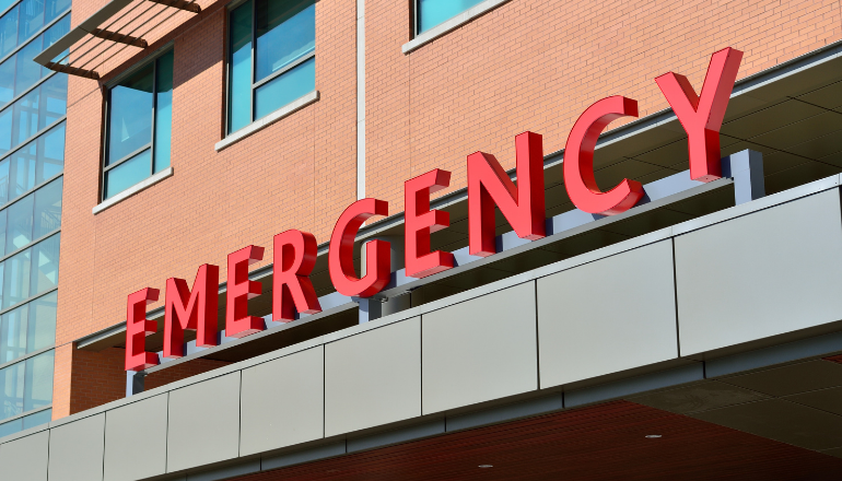 Image of hospital emergency sign