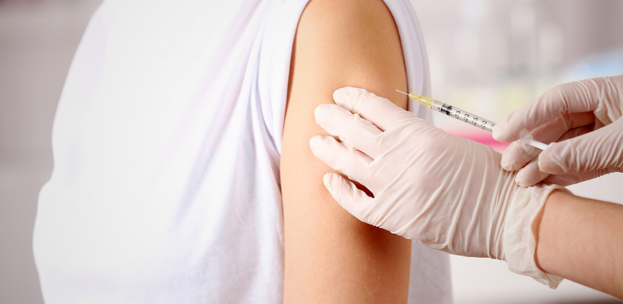 Patient receiving a vaccine