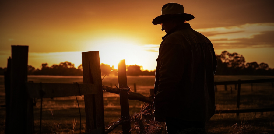 Australian farmer in the sun